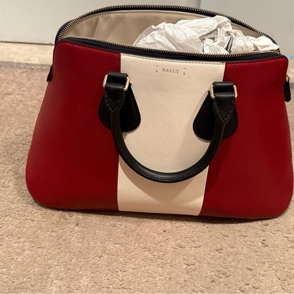 Bally Red, Pink, and White Sneakers with Black Accents and Matching Bag - Picture 4 of 10